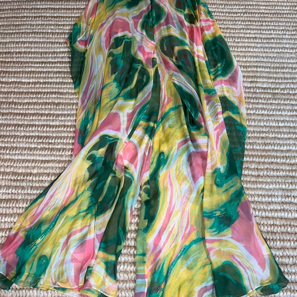Catherine Malandrino printed chiffon embellished caftan jumpsuit 2 - Picture 8 of 12